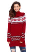Sexy Red Christmas Snowflake Knit Turtleneck Jumper
